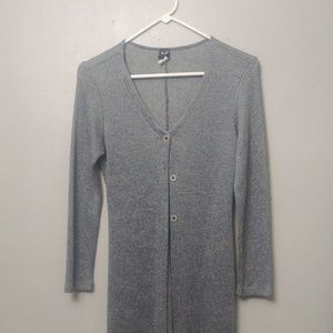 Calf length 3 button sweater